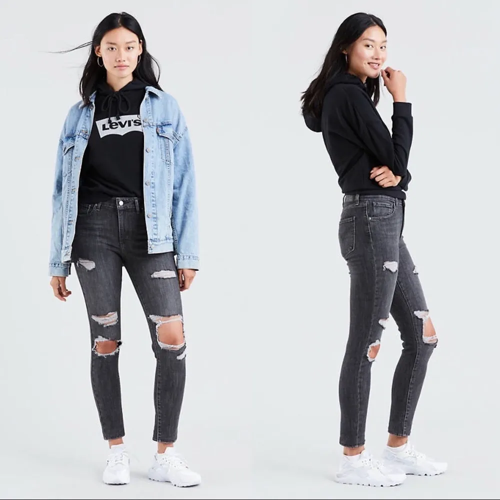 Levi’s • 721 High Rise Ripped skinny jeans Bites The Dust charcoal distressed - Image 3