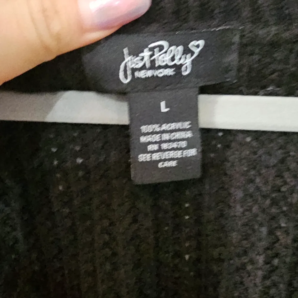 Just Polly Color Block Eye Lash Fringe Cropped Knit Sweater Brown Size L - Image 2