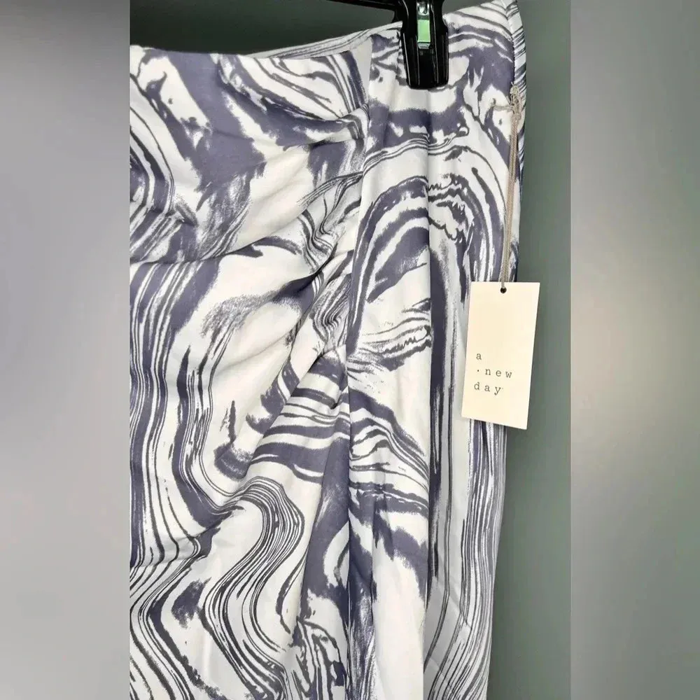 A New Day Ruched Satin High Rise Midi Slip Skirt Women's size L - Image 4