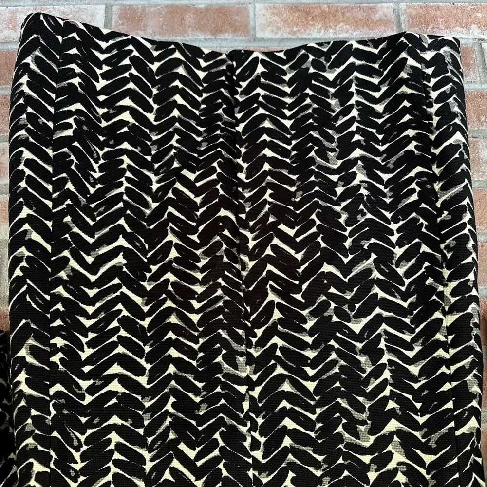 Talbots Abstract Print Dress Coat Women’s 8 Black White 3/4 Sleeves - Image 10