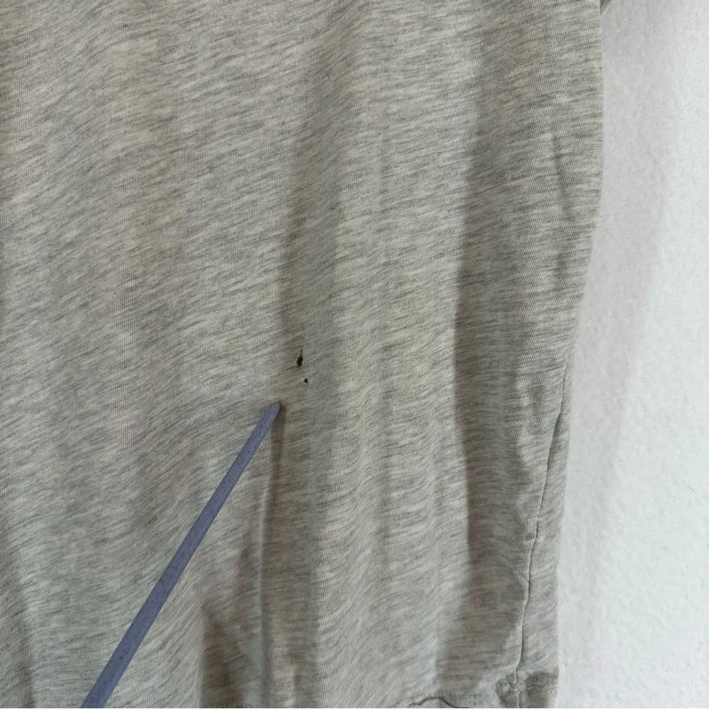 Brandy Melville Basic Cropped Short Sleeve T Shirt Striped Neck One Size Gray - Image 4