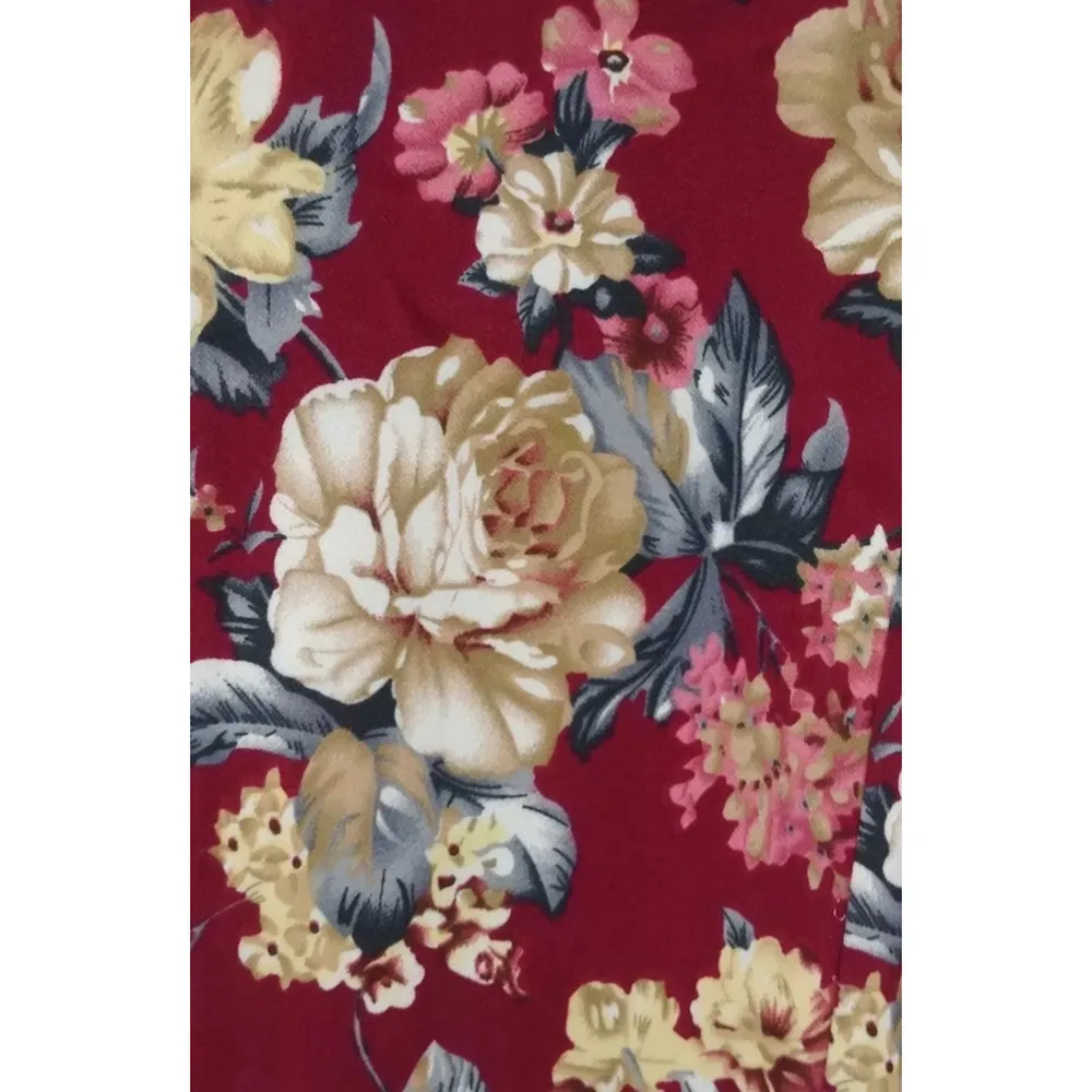 Burgundy Floral Stretch Skinny Ankle Pants by Sunny Girl from Modcloth Medium Red - Image 6