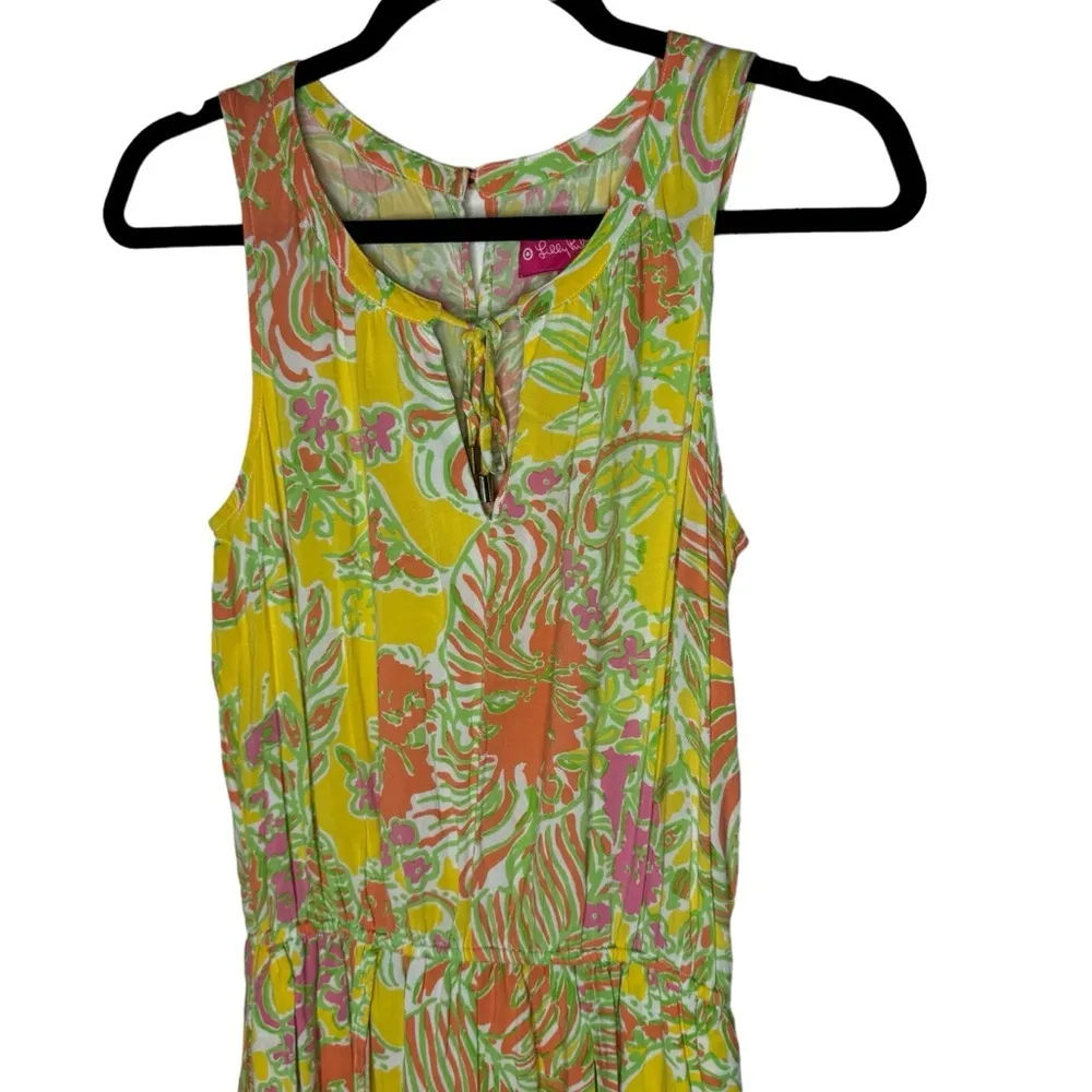 Lilly Pulitzer for Target Challis Romper in Happy Place Print Small Yellow - Image 2