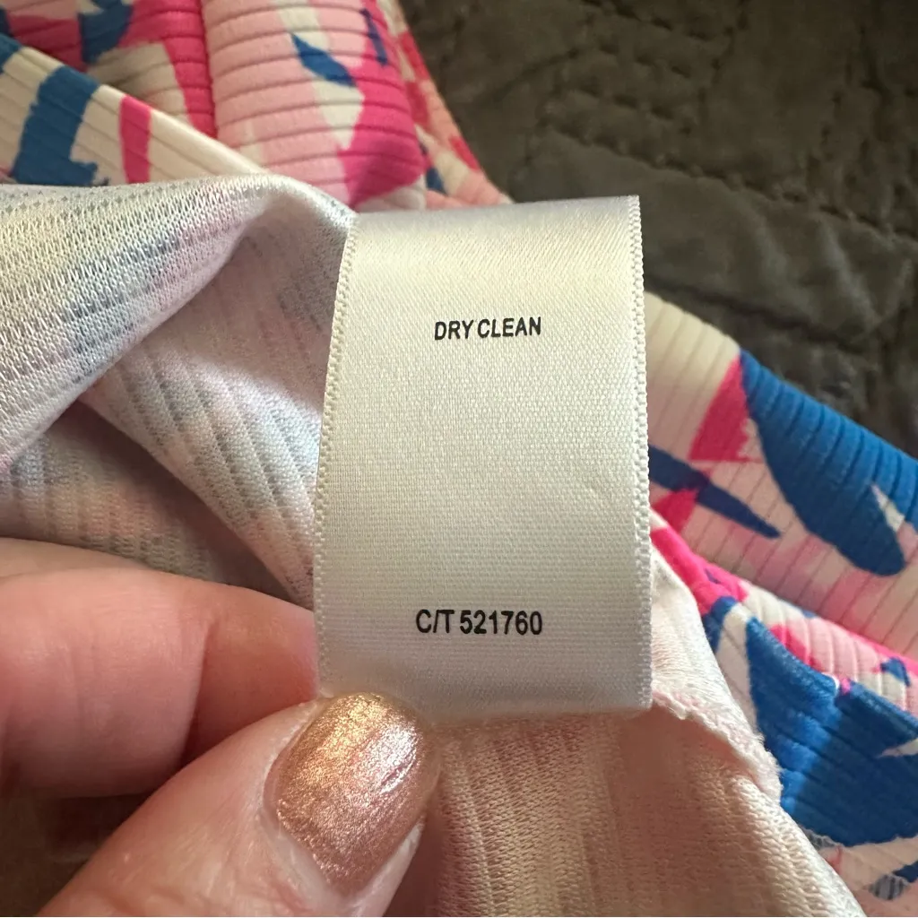 Just Taylor A Line Sleeveless Crochet Detail Pink Blue Dress 6 - Image 9