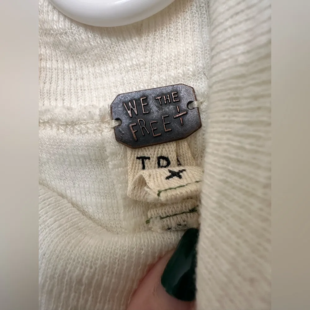 We The Free white split back pullover turtleneck sweater - Image 5