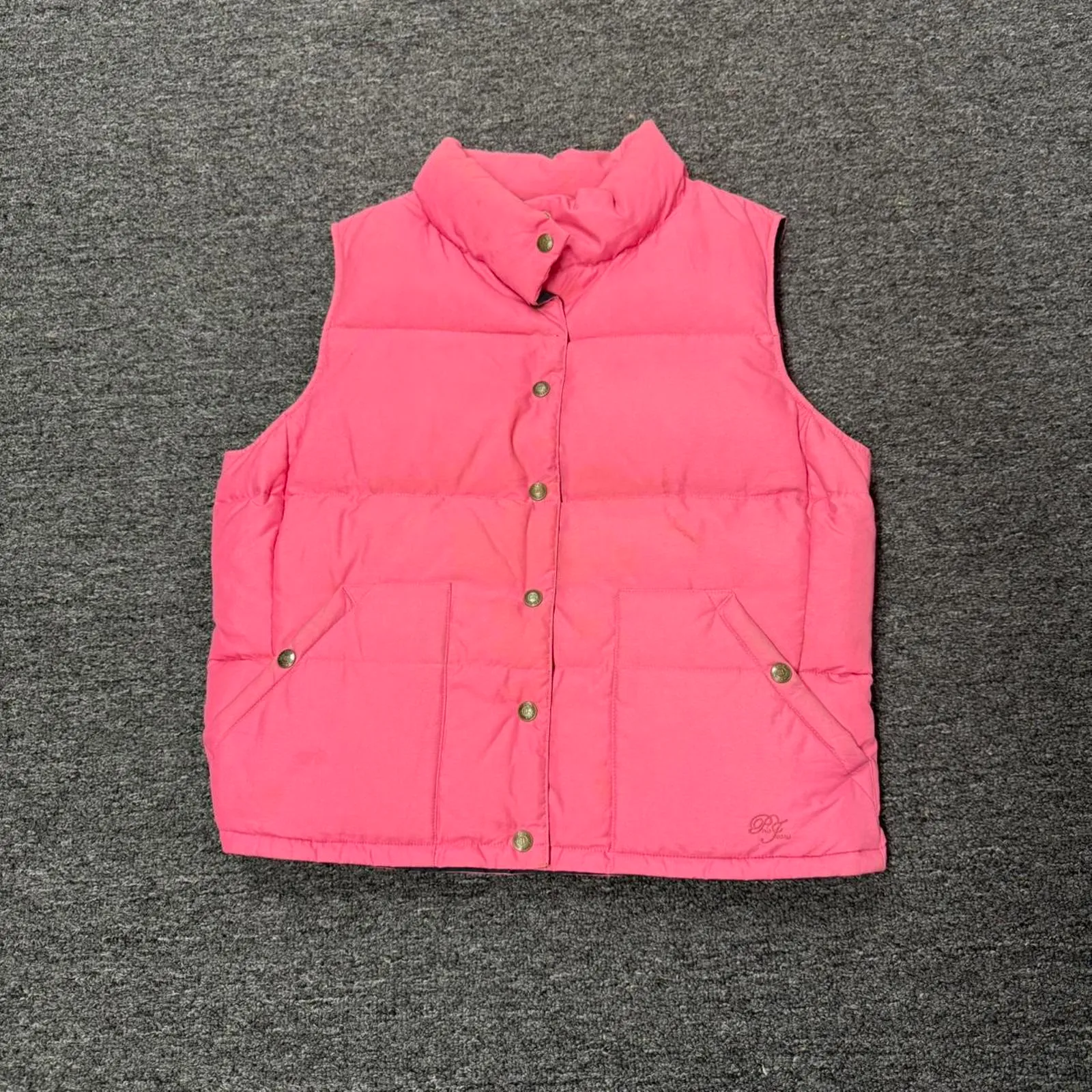 Vintage Pink/Navy Reversible Ralph Lauren Puffer Vest - Image 2