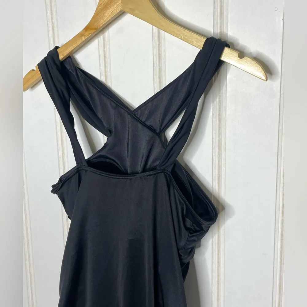 MIRACLESUIT Novel Ideas Crisscross High Neck One-Piece Swimsuit Sz 12 822 - Image 7