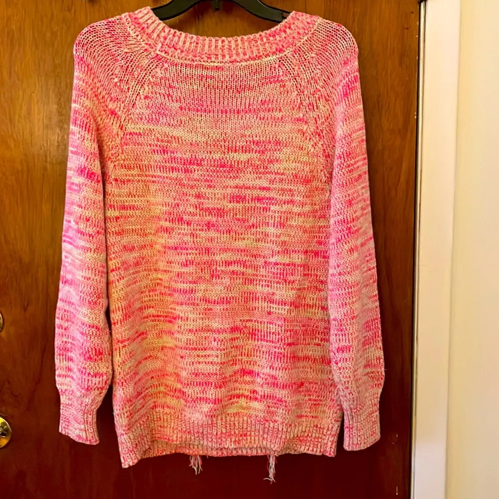 Fringe Tunic Sweater Pink Size M - Image 2