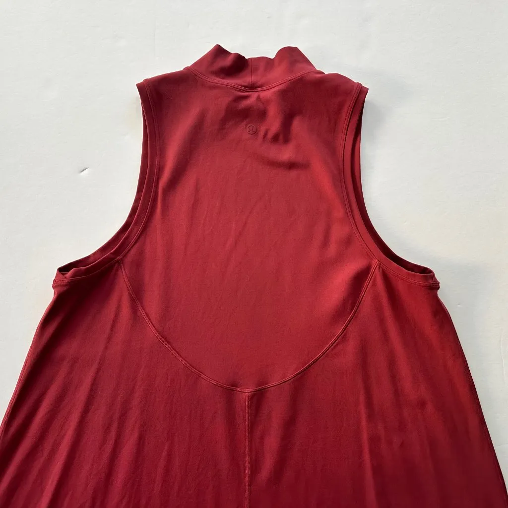 Lululemon All Aligned A-line Dress Chianti Red Nulu Size 12 Swing Loose $118 - Image 5