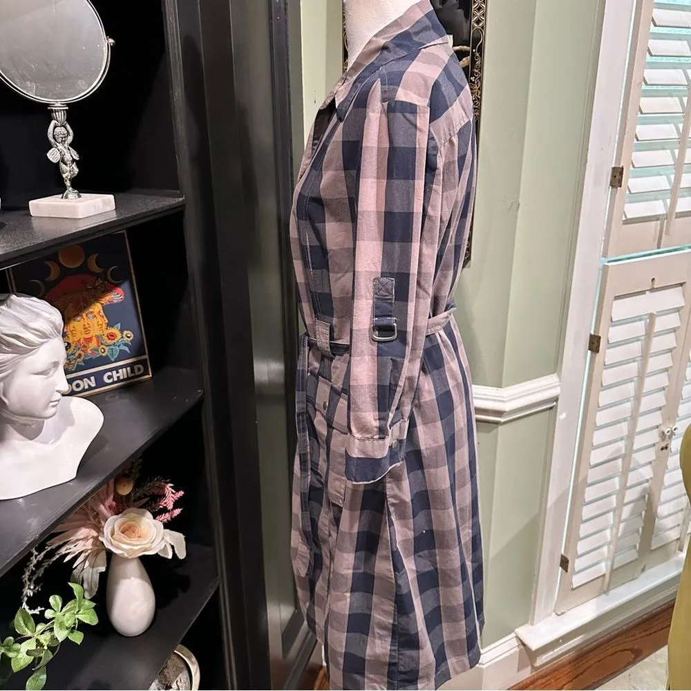 Converse One Star Plaid Button Down Shirt Dress Size Large - Image 8