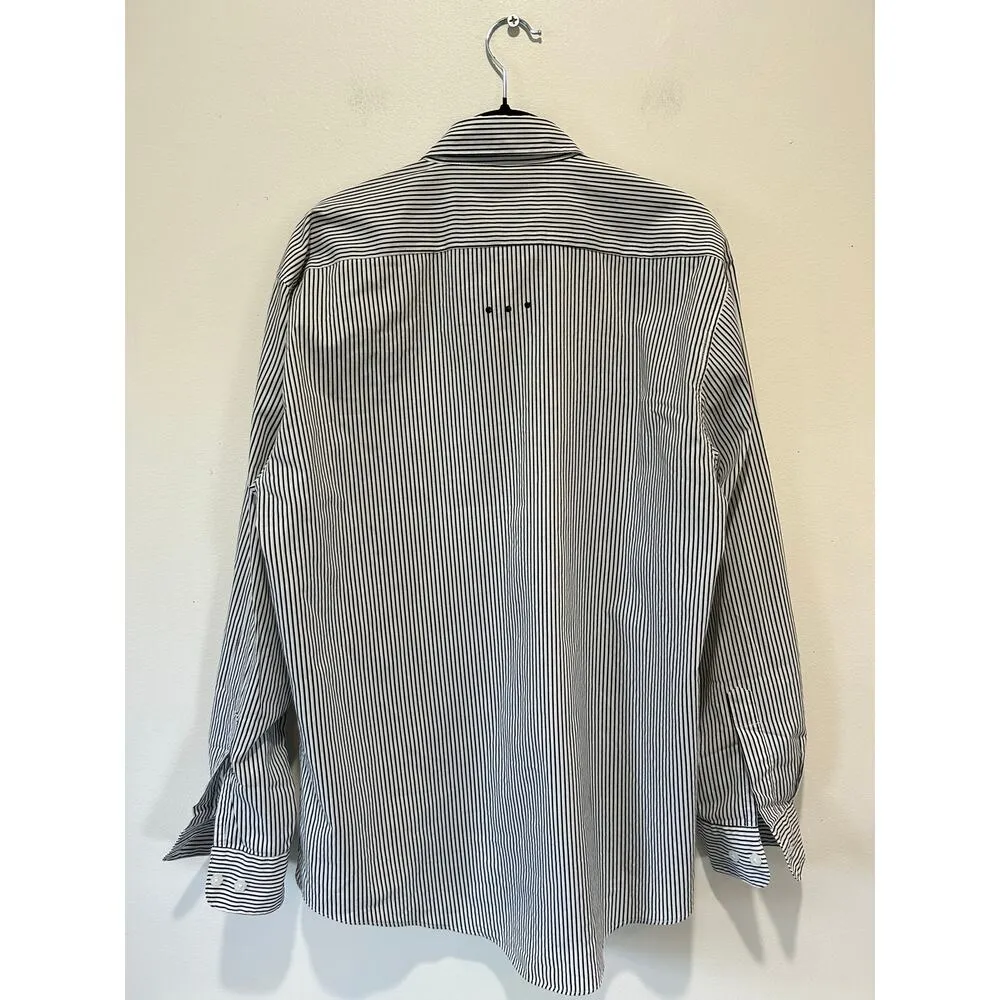 Mili Designs button down shirt size M striped car patches applique embellished Black Size M - Image 4