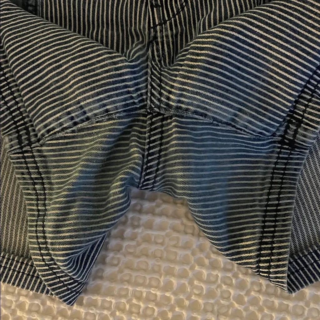 ANTHROPOLOGIE Pilcro and the Letterpress Railroad Stripe Denim Shorts Size 31 - Image 9