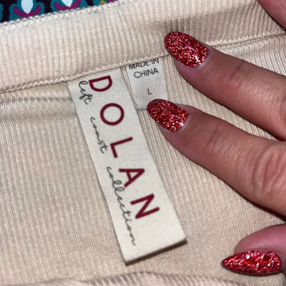 ✨Anthropologie Dolan Grecian Knotted One Shoulder Ribbed Beige Top Women's Sz L Tan Size L - Image 6