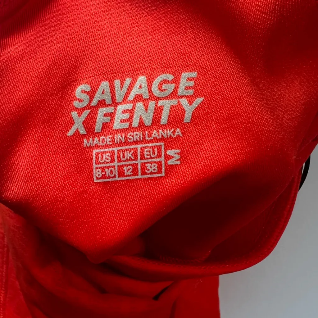 Savage X Fenty Women's Run 2 You High Waist Mesh Leggings Fire Engine Red Medium - Image 14