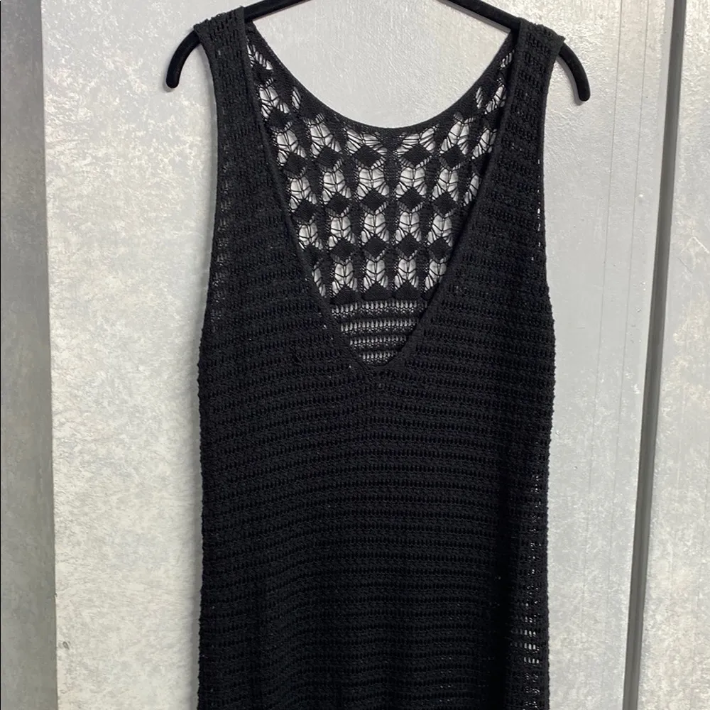 ZARA FRINGED CROCHETED DRESS OPEN BACK Size Medium (See Description) - Image 3