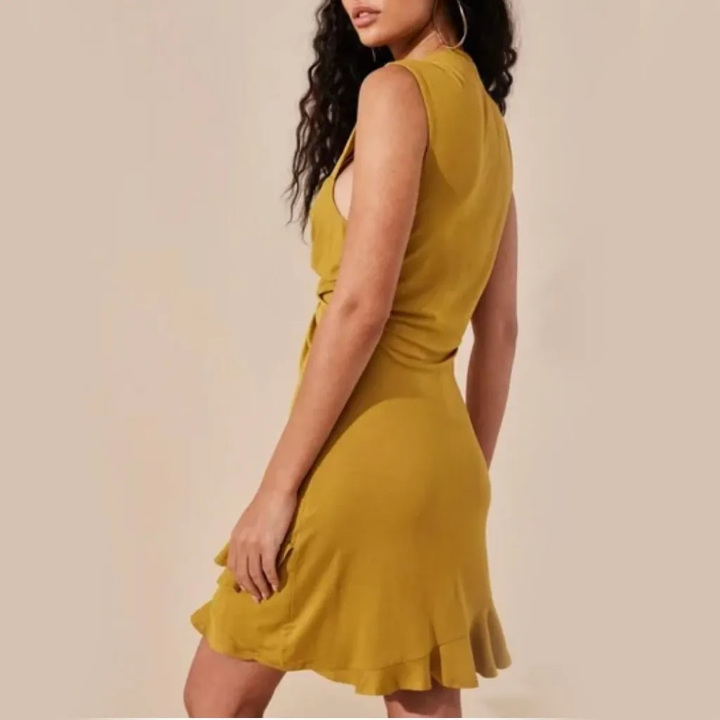 Free People Farrah Mini Dress Gold Size M - Image 3