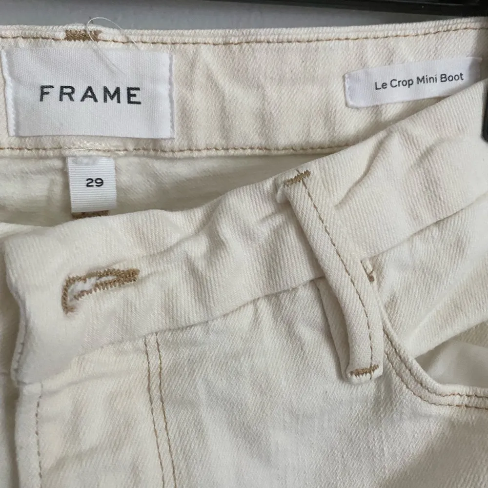 Frame Le Crop Mini Boot Ivory Jeans Size 29 - Image 6