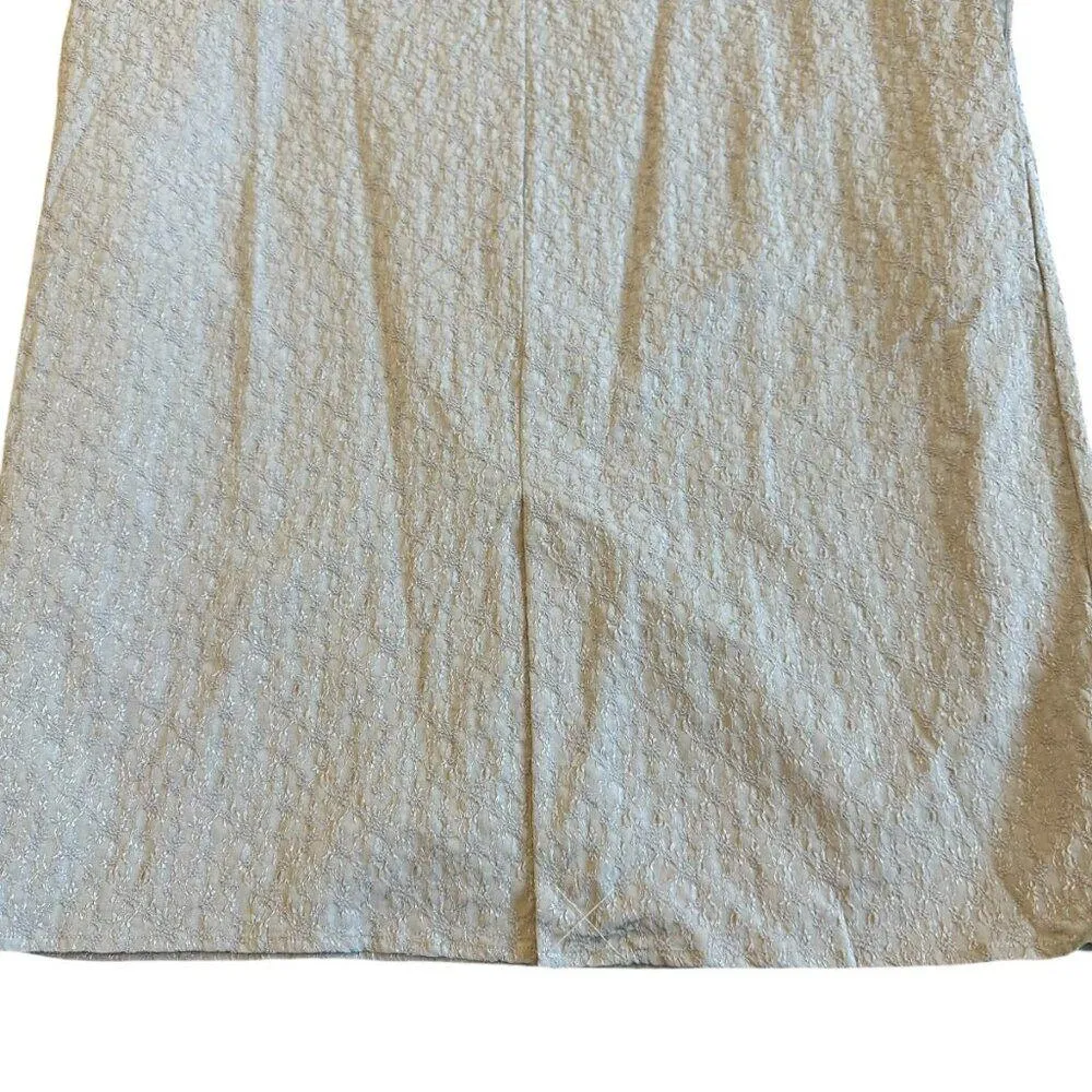 MM Lafleur Grey Sleeveless Textured Shift Dress Crew Neck Size Medium Women's - Image 8