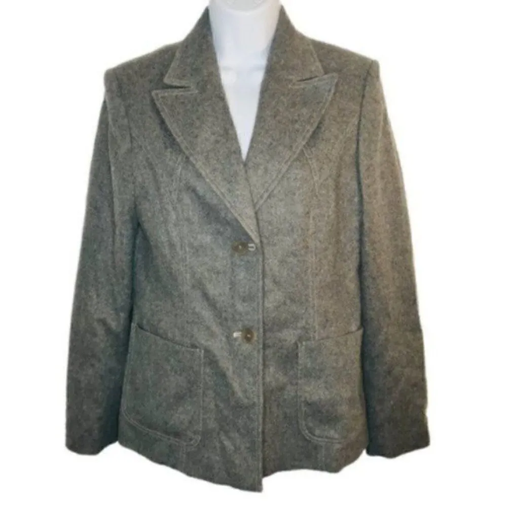 Olsen Europe Work Blazer Classic Virgin Wool Gray 8 - Image 3