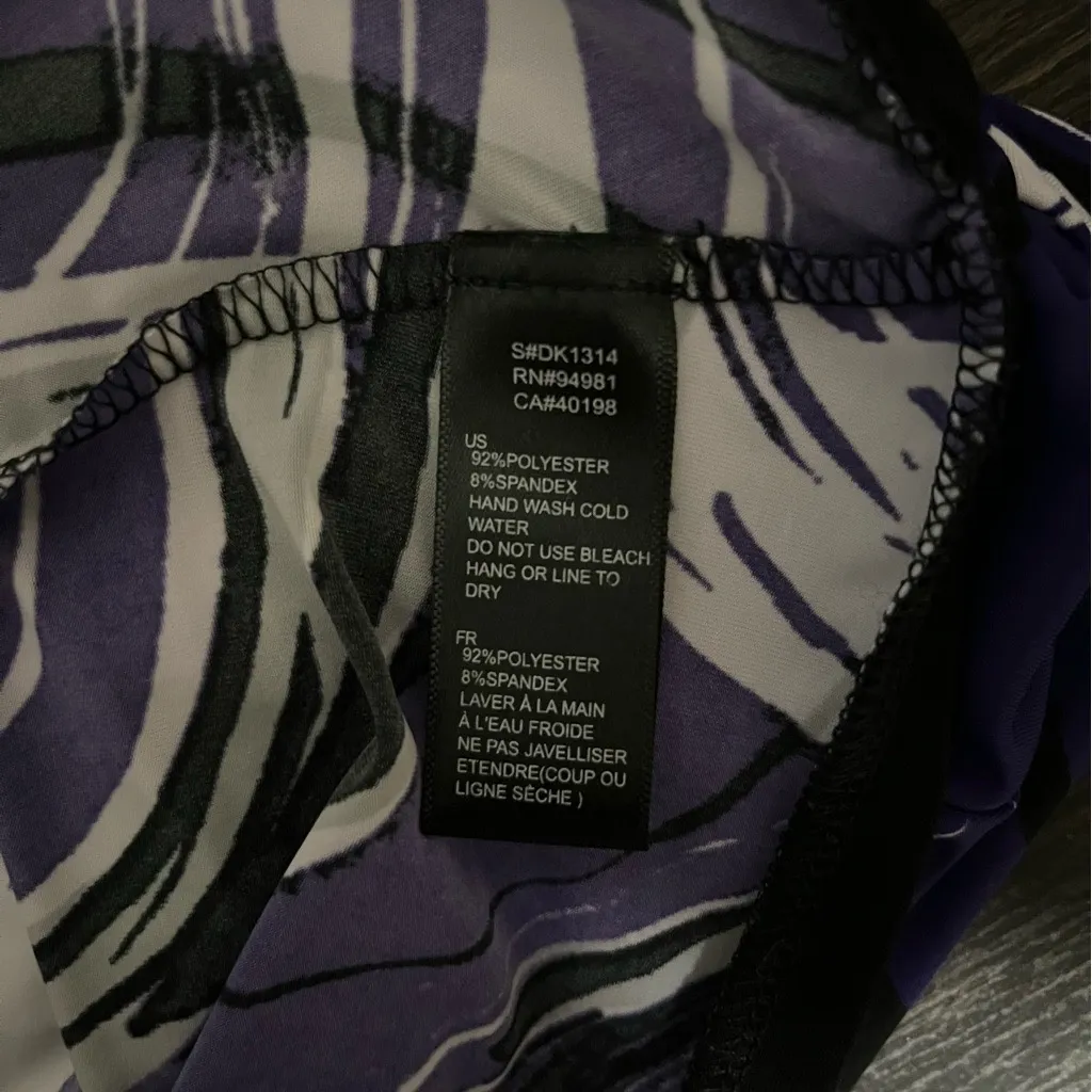 .21 Women’s Vintage Purple & Black Swirl Tunic Mini Dress Blouse Size Small Y2K - Image 8