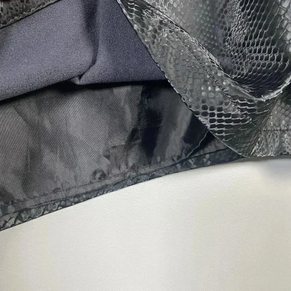 Juicy Couture Short Skirt Snake Skin Pattern Black Box Pleat‎ Size 1X Mini Rock - Image 7