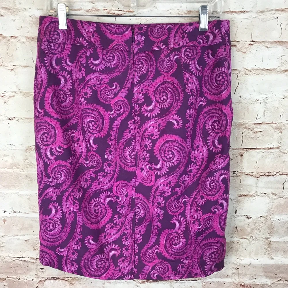 Merona Target skirt SZ 8 pencil purple paisley - Image 2