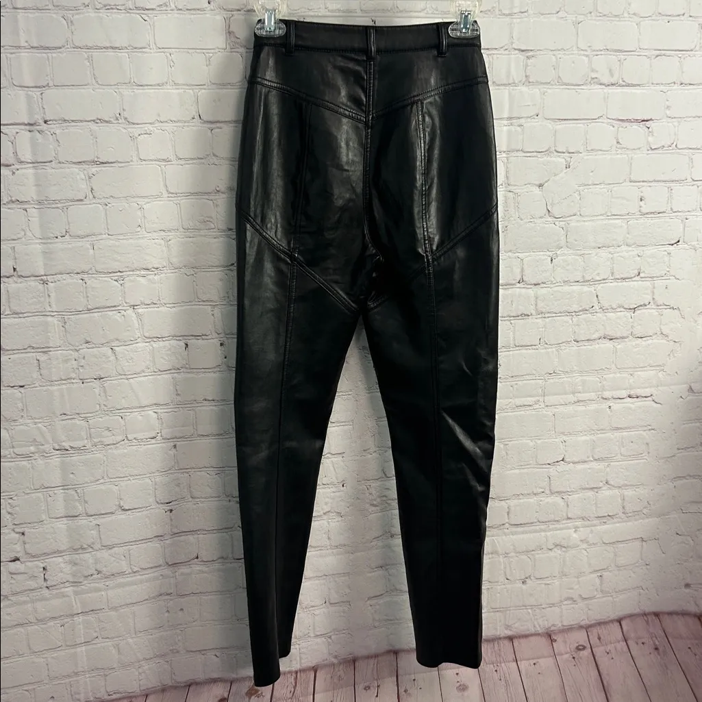 Wilfred Aritzia faux leather ladies pants size 00 retro goth moto dark romance - Image 7