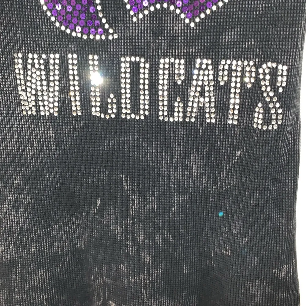 Kansas State Wildcats Gameday Cashmere woman long sleeve shirt size LARGE sequin Purple - Image 3