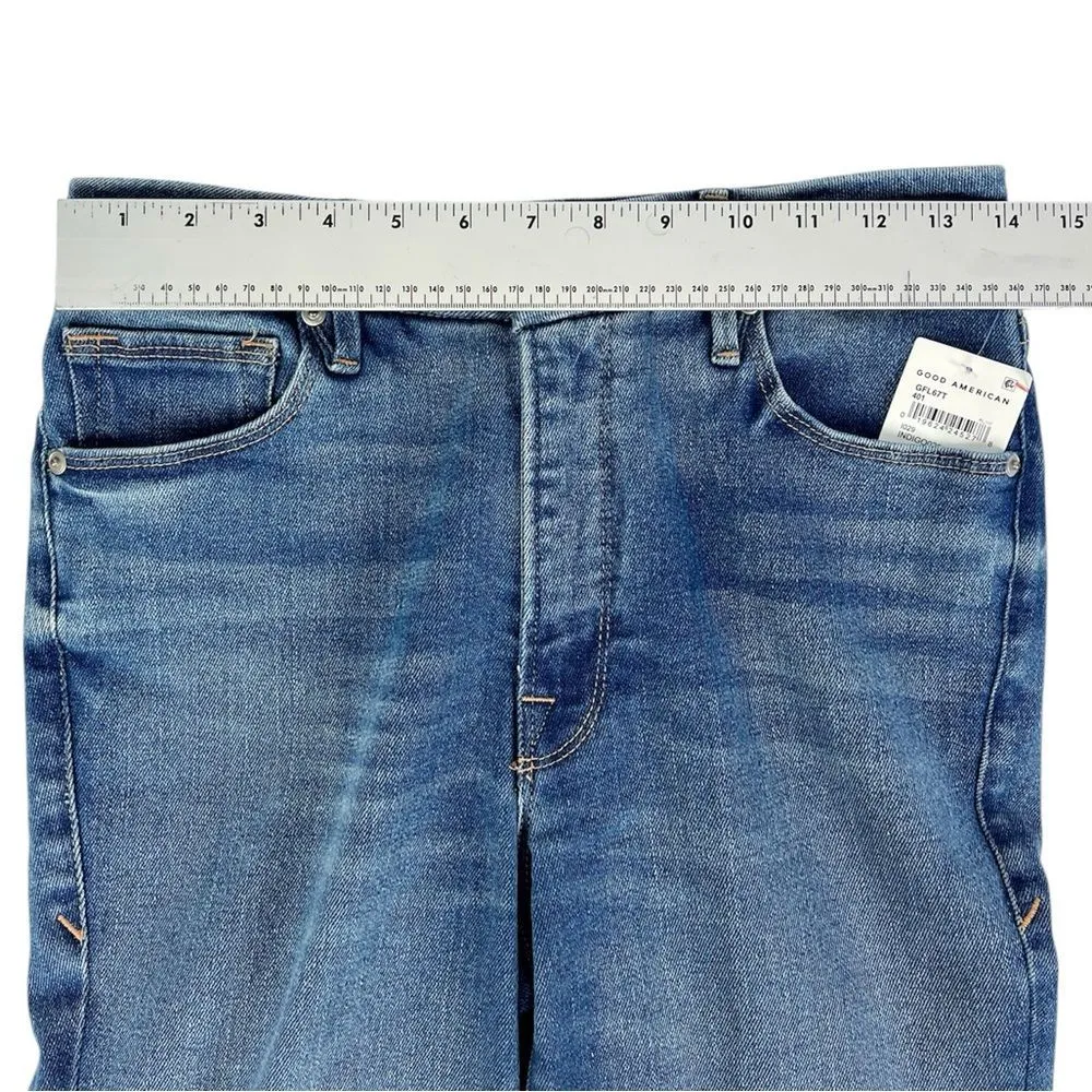 Good American‎ Good Legs Flare Jeans Twisted Slit Indigo 029 Size 4 - Image 6