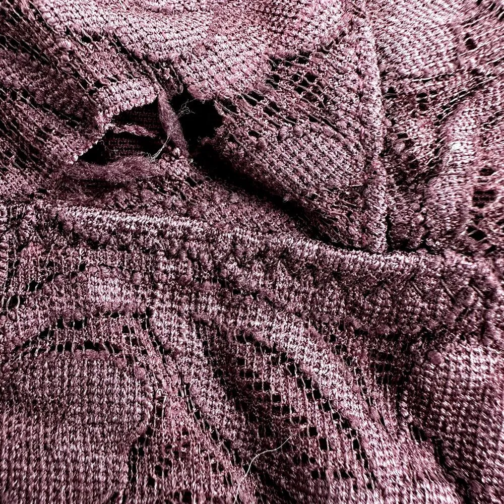 Intimately Free People Racerback Galloon Lace Bralette Floral Mesh Mauve S/P - Image 6