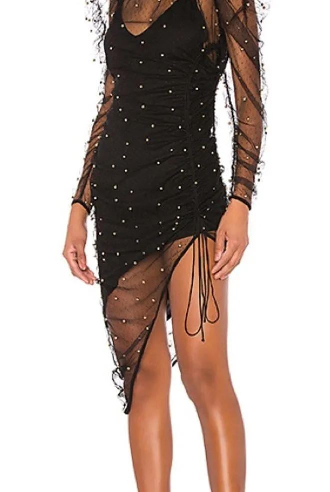 For love and lemons Clemence Midi Dress in Noir - Image 4