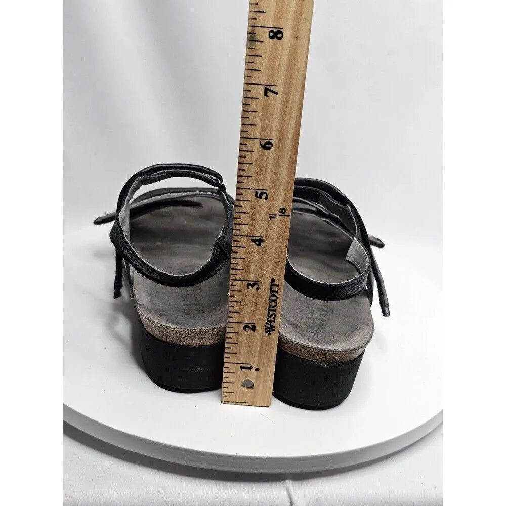 NAOT Kendall Wedge Sandals Ankle Straps Rhinestones Black Women Size EU 41/US 10 - Image 6