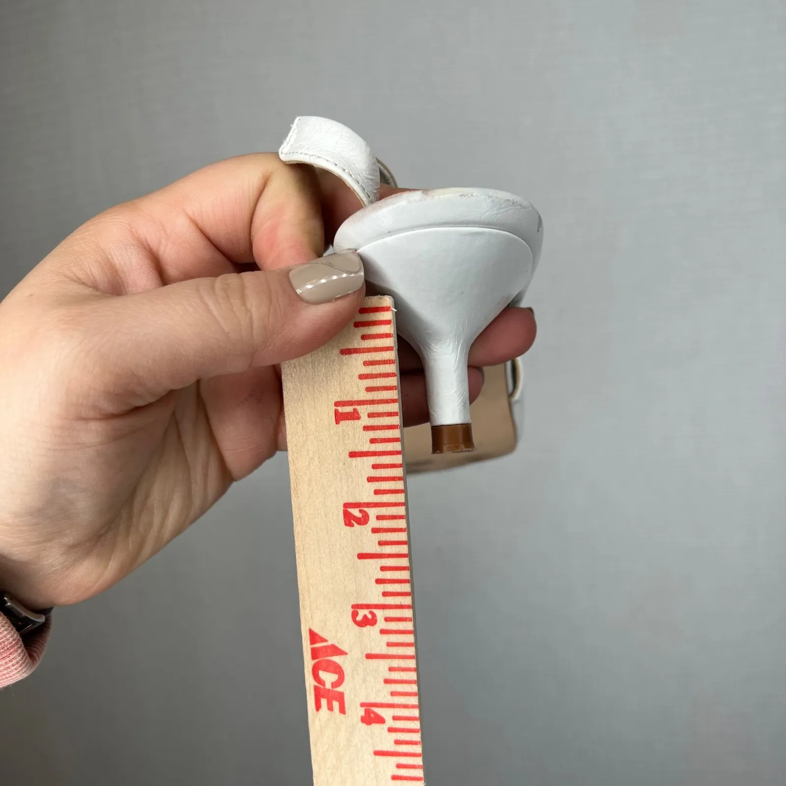 ZARA BASIC Women White Pointed Toe Slingback Kitten Heel Shoes Size 37 - Image 7