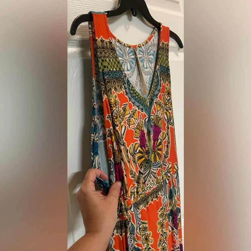 Uncle Frank Sleevless Print Maxi Dress Size Medium Boho Floral - Image 3