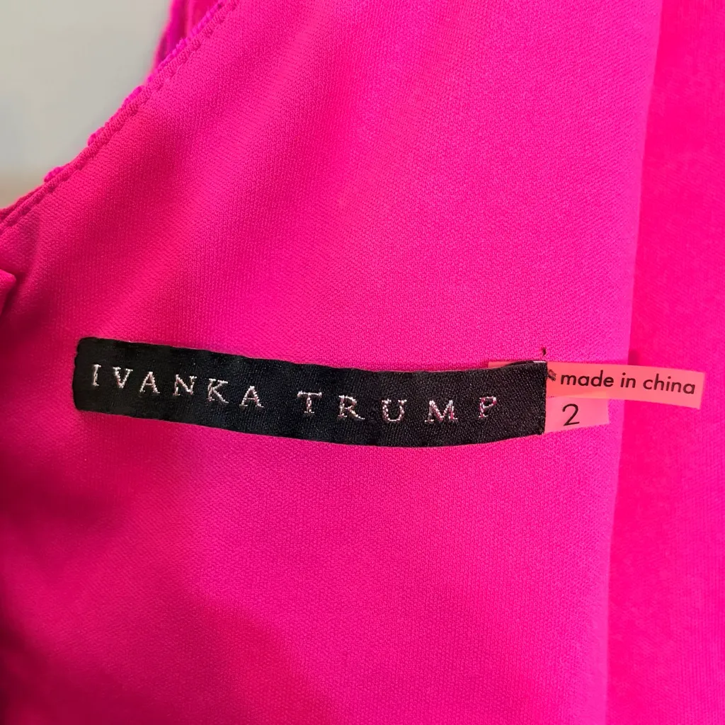 Ivanka Trump Size 2 Pink Lace Sheath Dress - Image 6