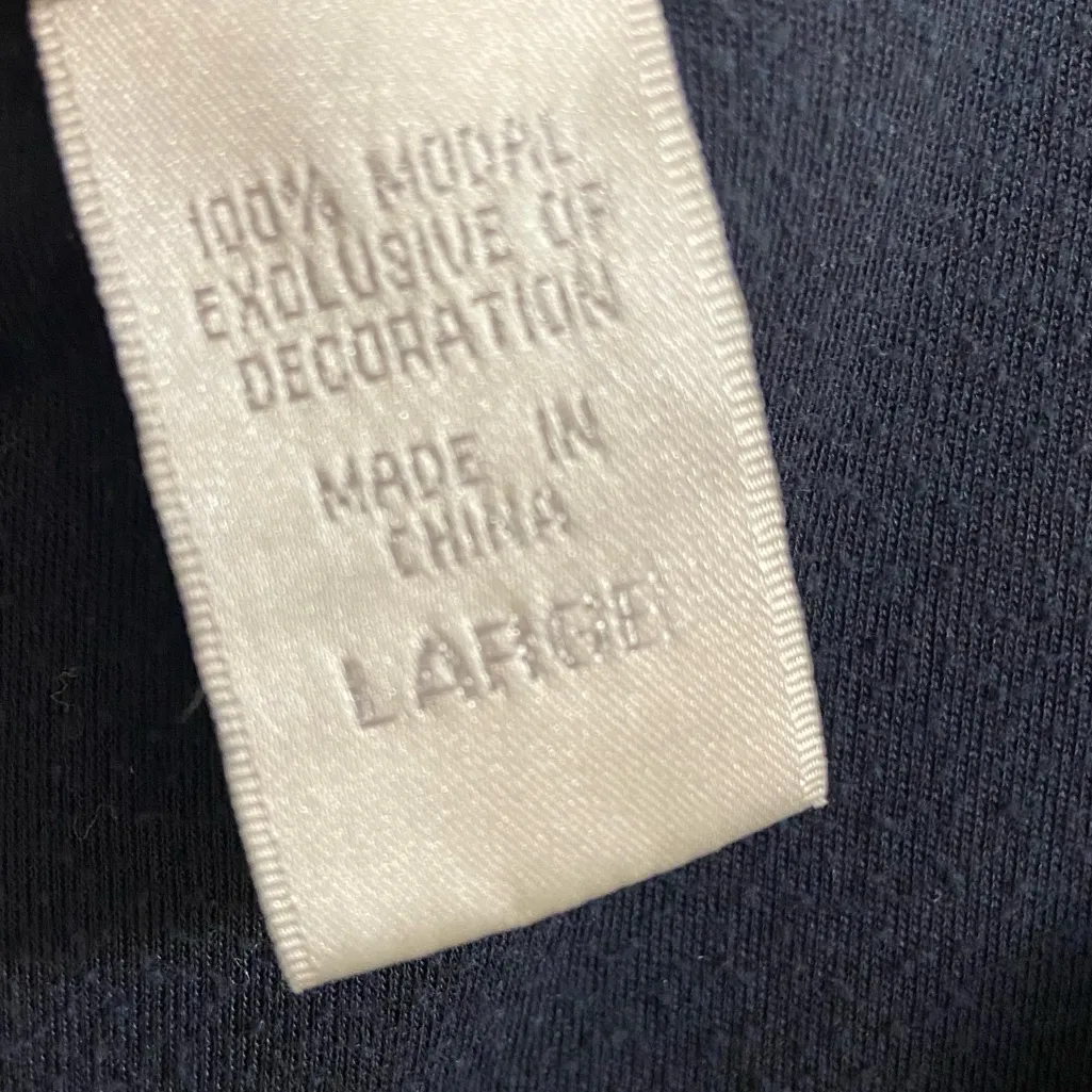 Eileen West Jersey knit button up lace trim nightgown navy blue Large - Image 9