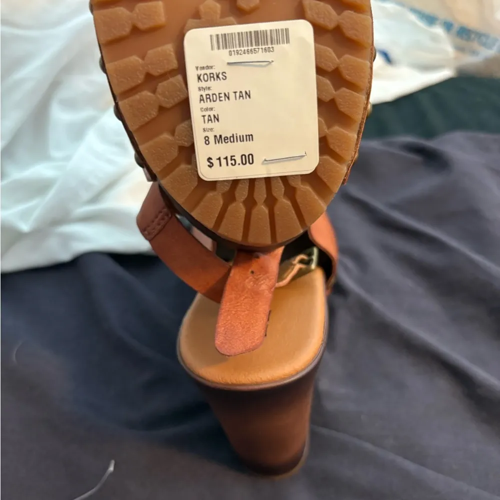 Kork-Ease Brown Leather Mules with Wooden Heel Arden Tan - Image 4