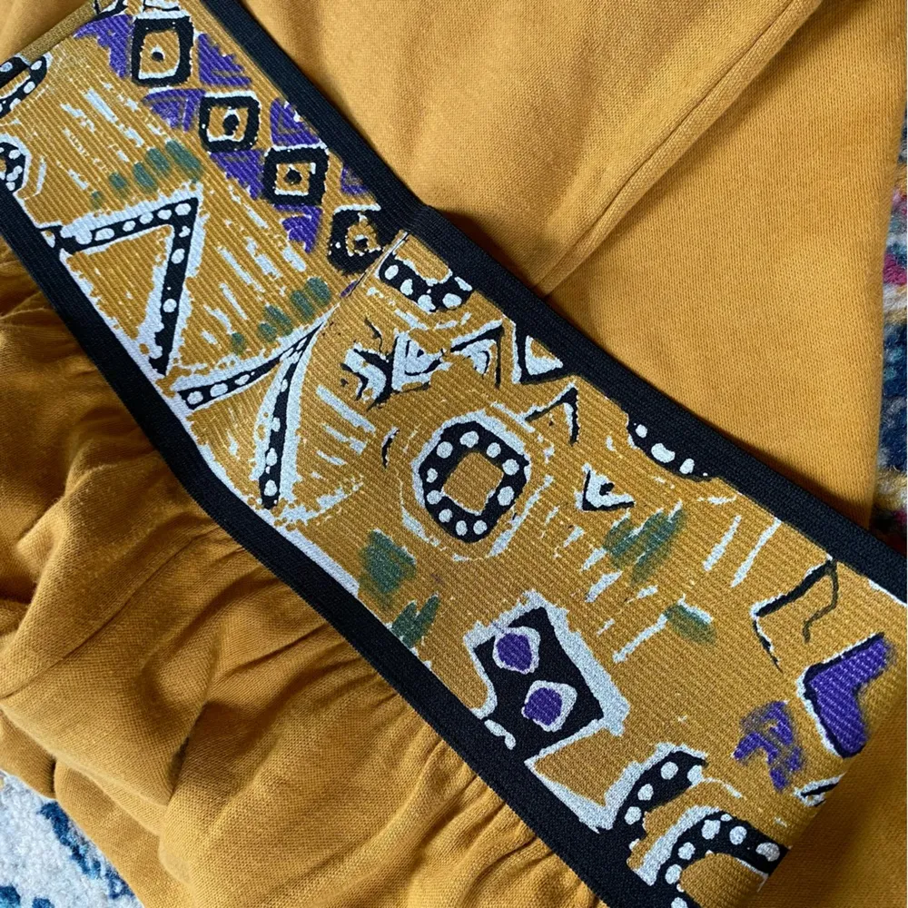 Vintage 80s/90s Boho Tribal Dance, Yoga, Lounge Pants Gold Size undefined - Image 3