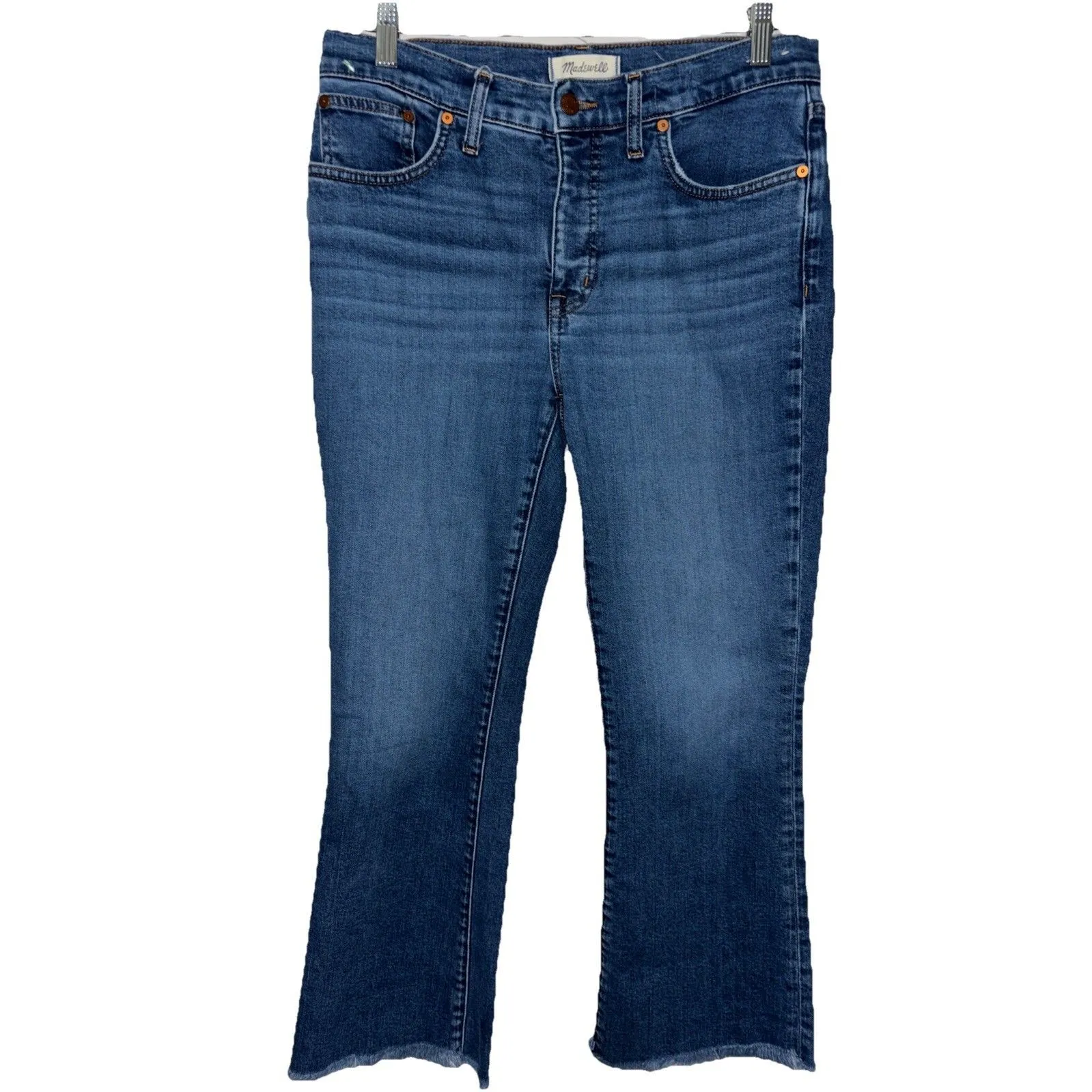 Madewell Jeans Women Kick Out Raw Hem Med Wash Faded  low Rise 29” - Image 2