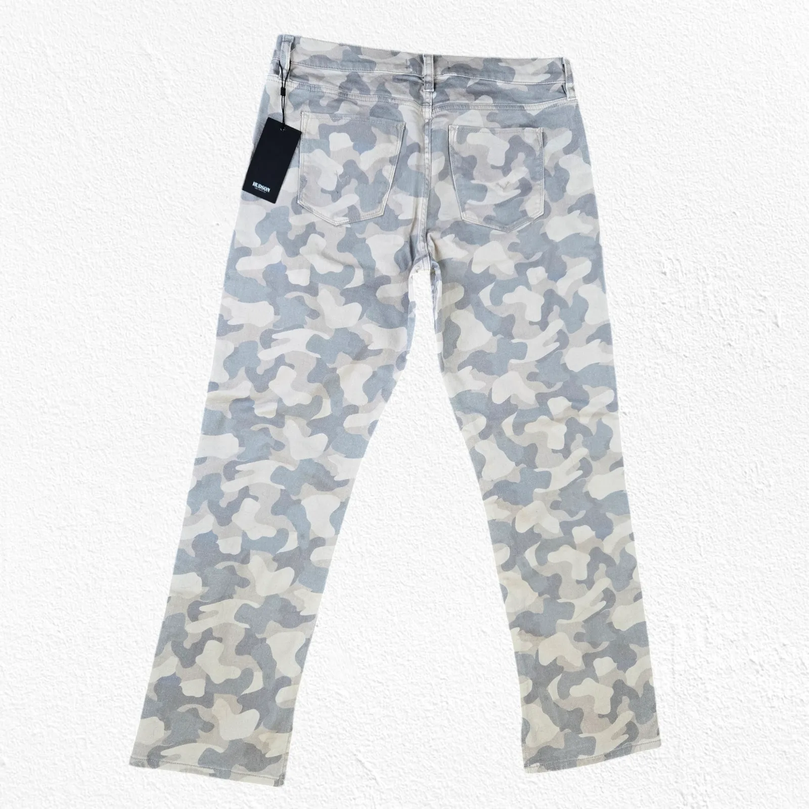 Hudson Camo Green Tan Nico Mid Rise Peyote Straight Leg Split Hem Jeans Size 33 - Image 10