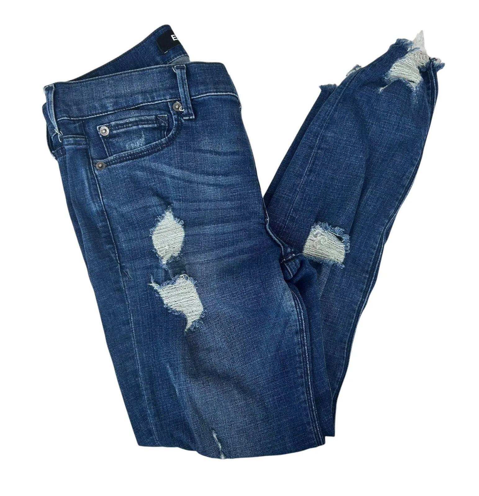Express Distressed Mid Rise Ankle Legging Jeans Sz 2S - Image 8