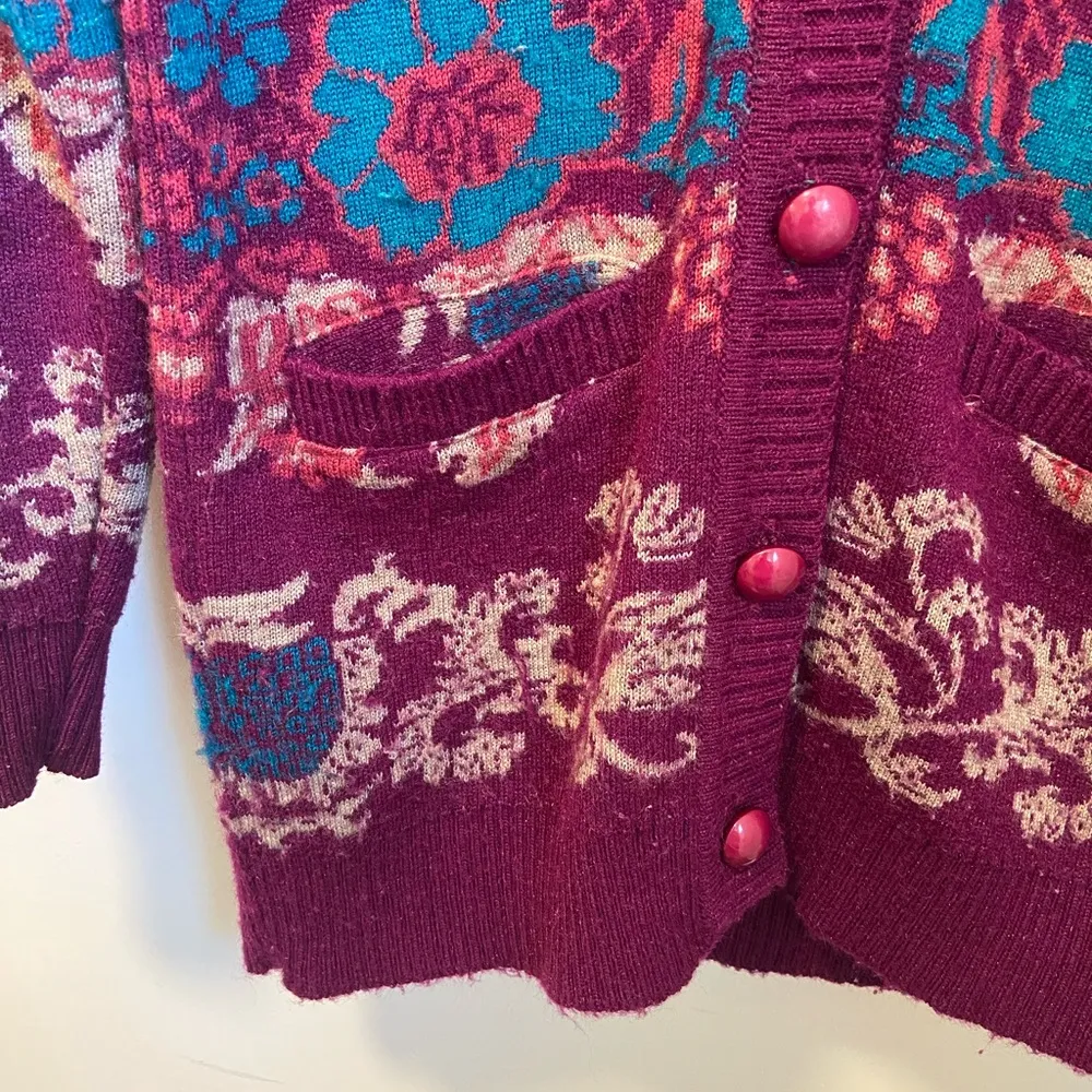 Vintage women’s‎ heavy knit sweater — medium Purple - Image 3