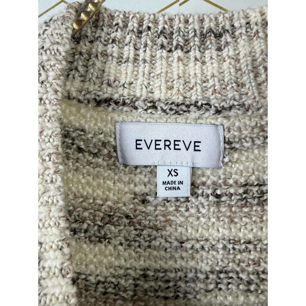 Evereve Marled Beige Ivory Mia Mark Puff Shoulder Pullover Sweater - Size - XS - Image 5