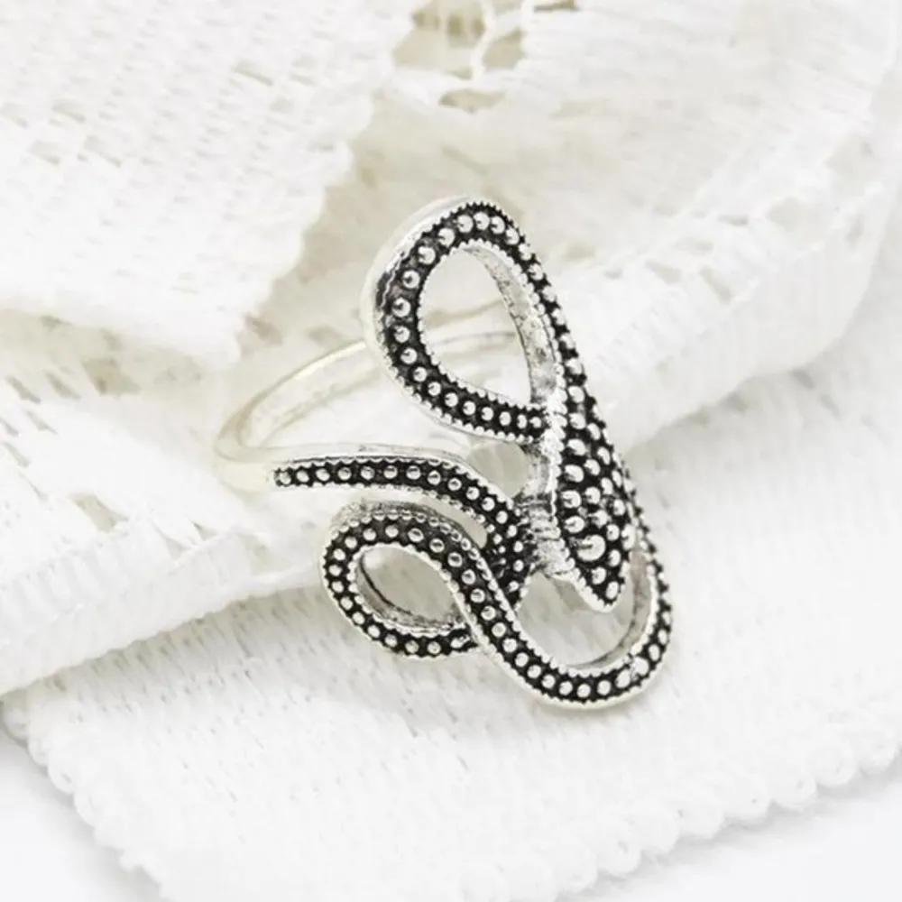 Boho Silver Snake Ring - Image 3