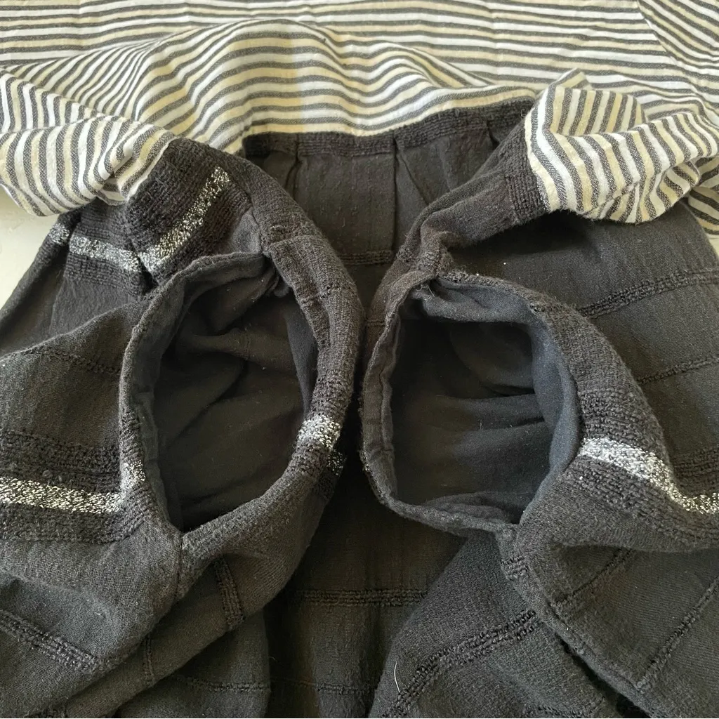 Ace & Jig Rosemary Black Cream Striped Tiered Skirt Mini Dress Size L - Image 6