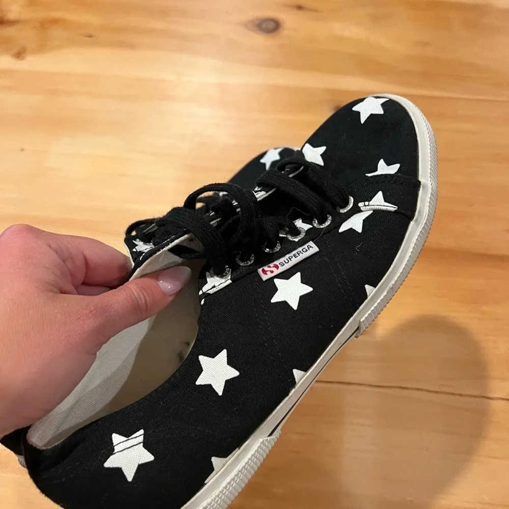 SUPERGA Women's Black w/White Stars "Cotu Fantasy" Canvas Sneaker - Image 4