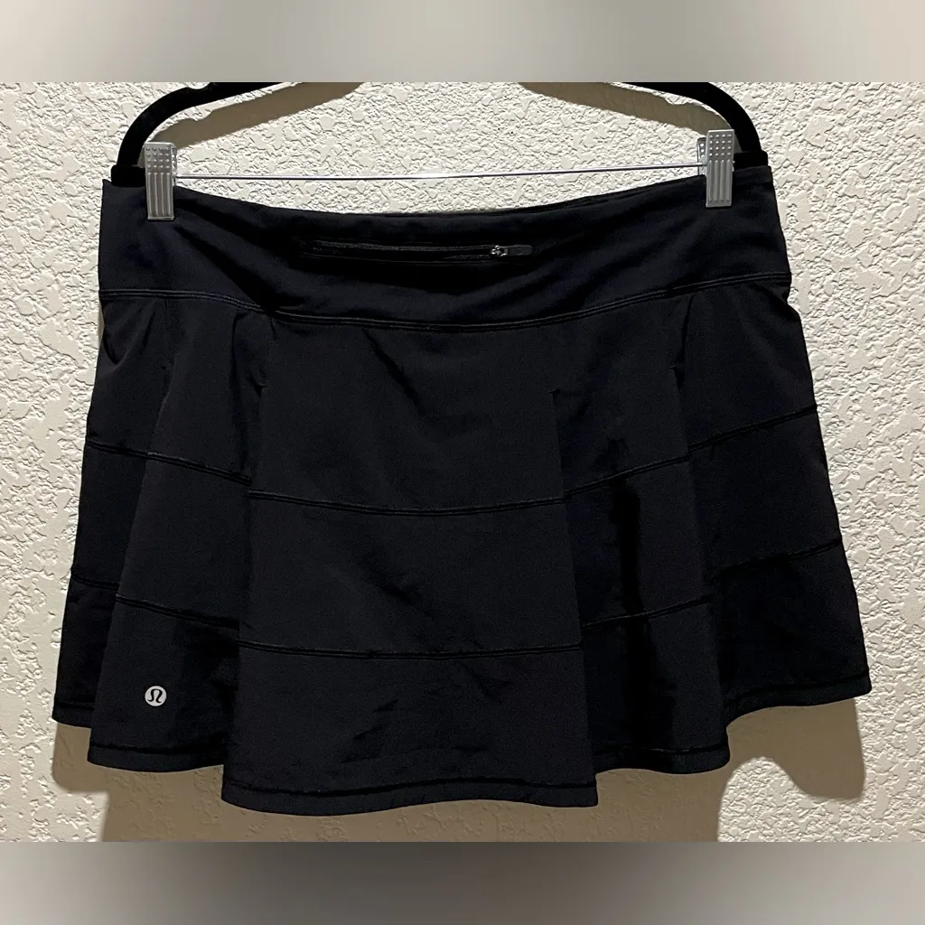 Lululemon Pace Rival Skirt 4-way Stretch 15” Black Skort Size 12 Tall - Image 8