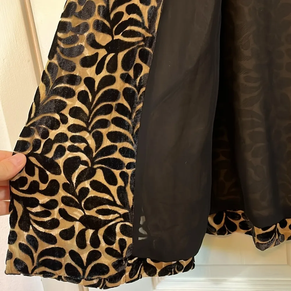 NWOT Sigrid Olsen Leaf Open Front Oversized Blazer Cardigan - Size Large - Image 3