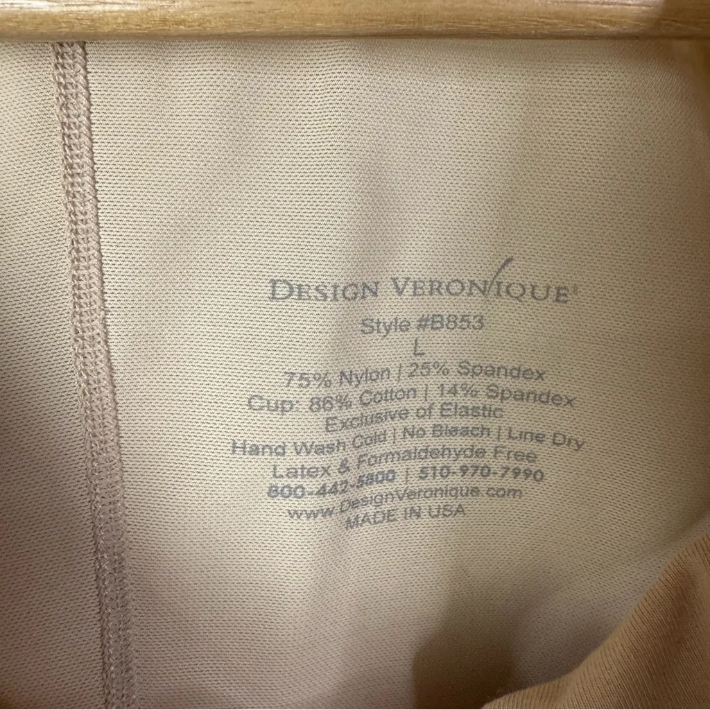 Design Veronique Nude Beige Compression Zip Front Girdle One Piece L Tan Size L - Image 4