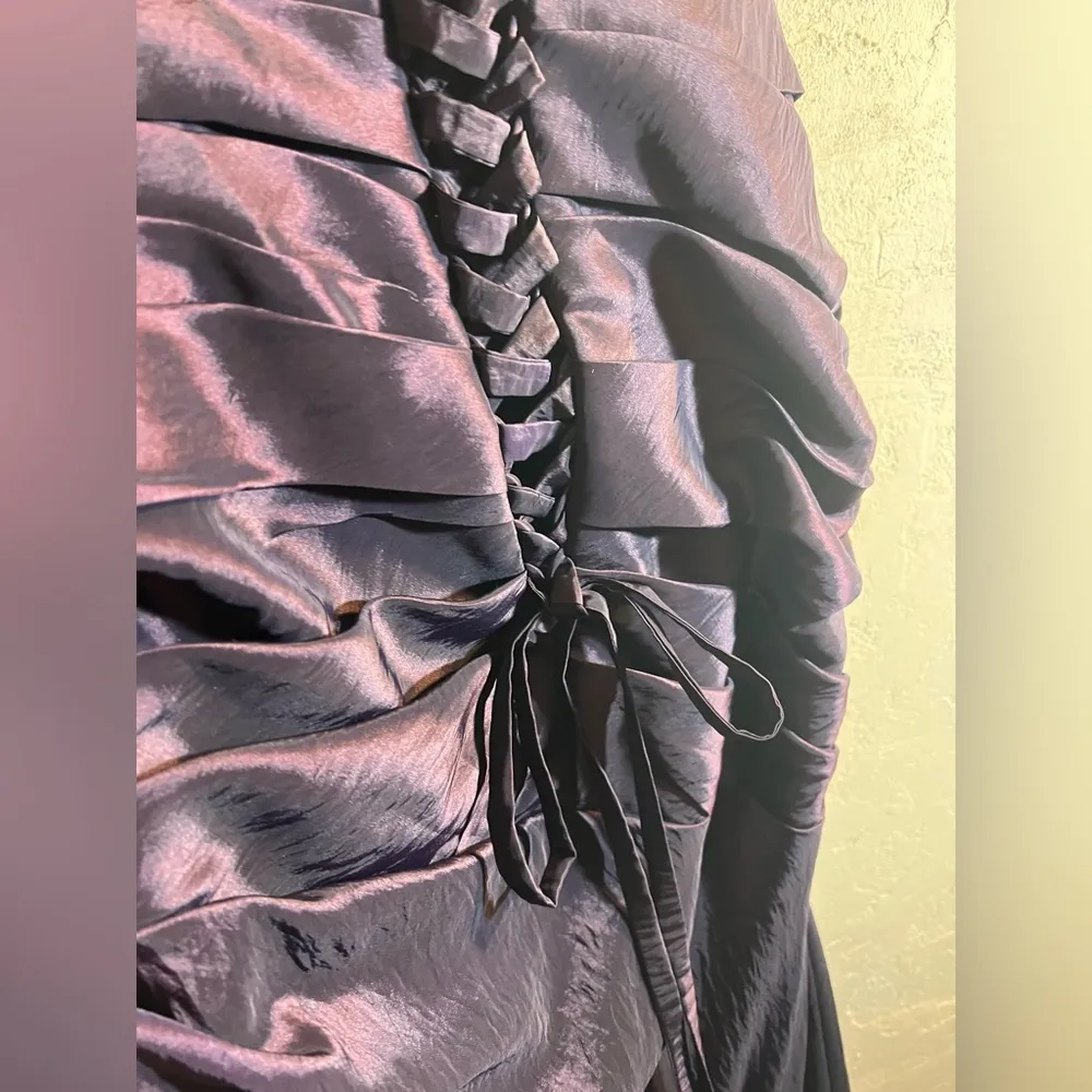 Maggie Sottero Flirt Strapless Purple Embellished Ruched Gown rhinestones& amber Size 10 - Image 11